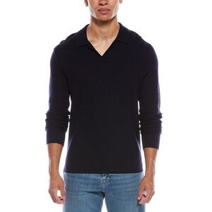 Vince Mens  Wool Johnny Collar Sweater, Blue